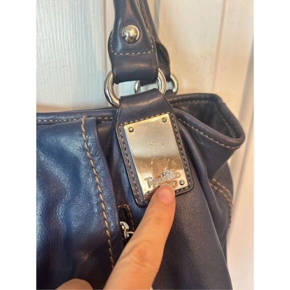 Tieganello blue leather purse  shoulder bag - Picture 2 of 7